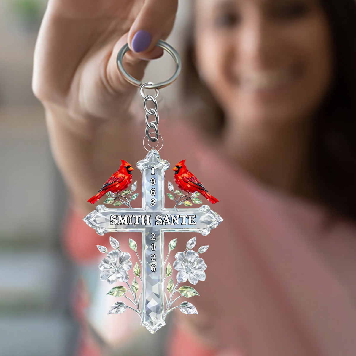 A Cardinal Visit From Heaven - Personalized Acrylic Keychain, Memorial Gift For Loss Of Loved One