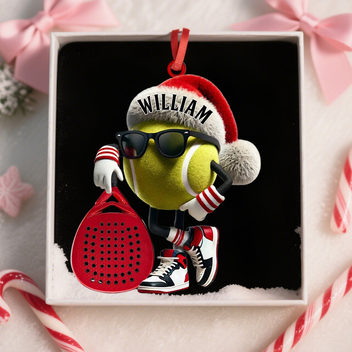 Personalized Custom Name Padel Ornament, Tennis Ornament, Christmas Gift for Tennis Lover