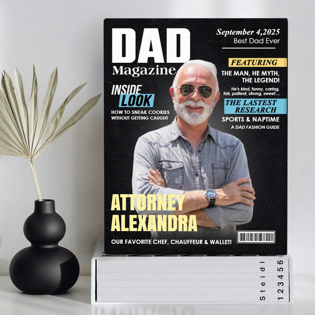 Dad Magazine Cover Gift, Custom Dad Photo Magazine Canvas, Happy Father’s Day Gift, Meaningful Gift For Father, Birthday Gift For Dad