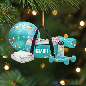 Personalized Fitness Workout Ornament, Gift For Body Builder