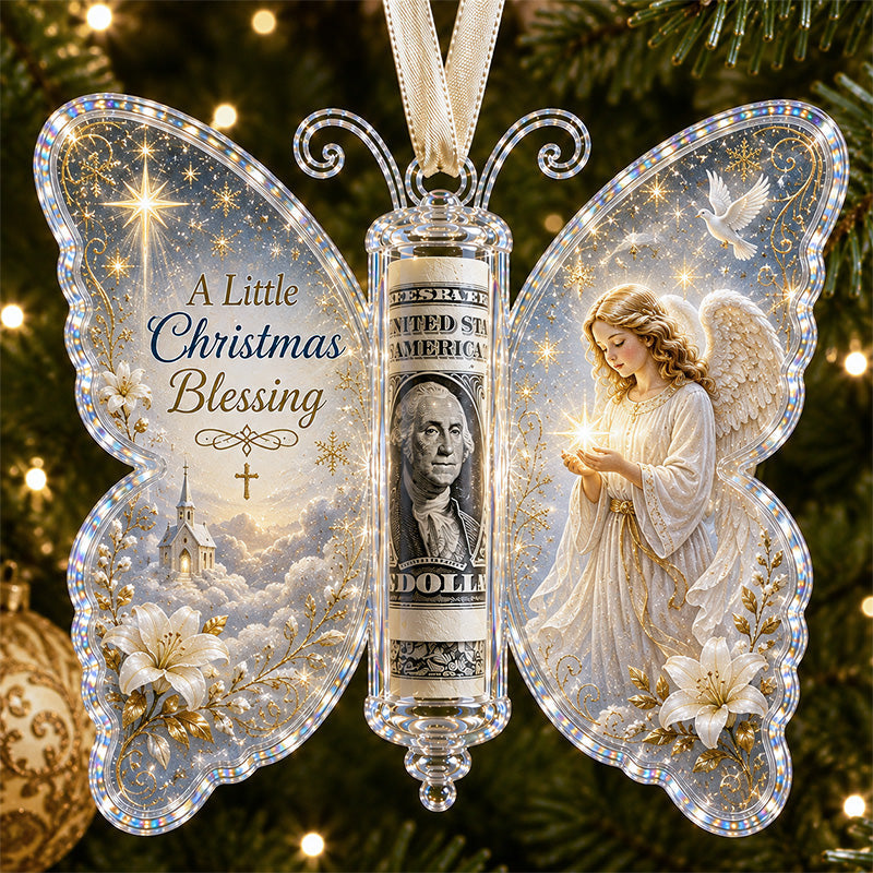 Christmas Cash Gift Butterfly Ornament – Holiday Money Holder Keepsake