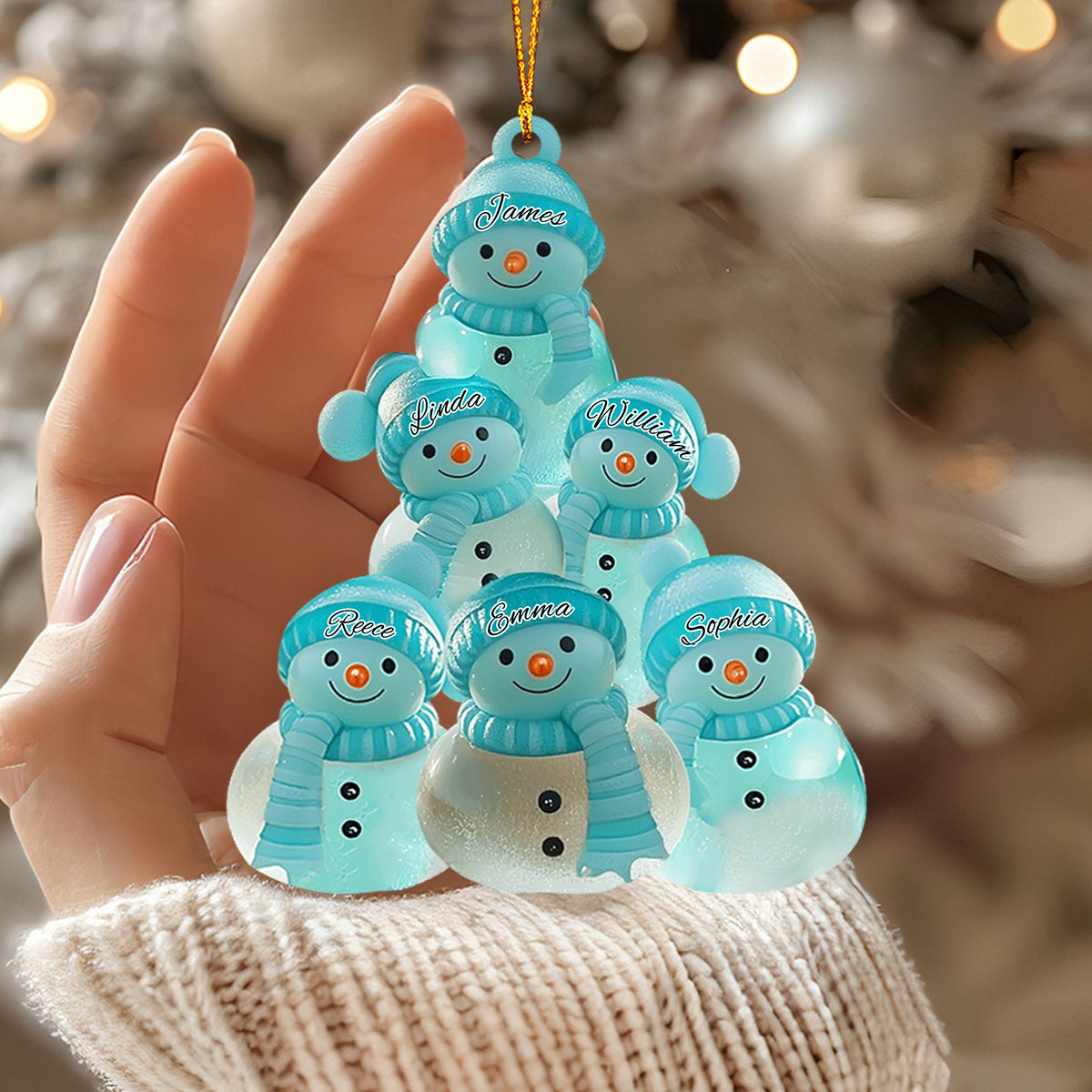 Snowman Family - Merry Christmas Personalized Family Ornament