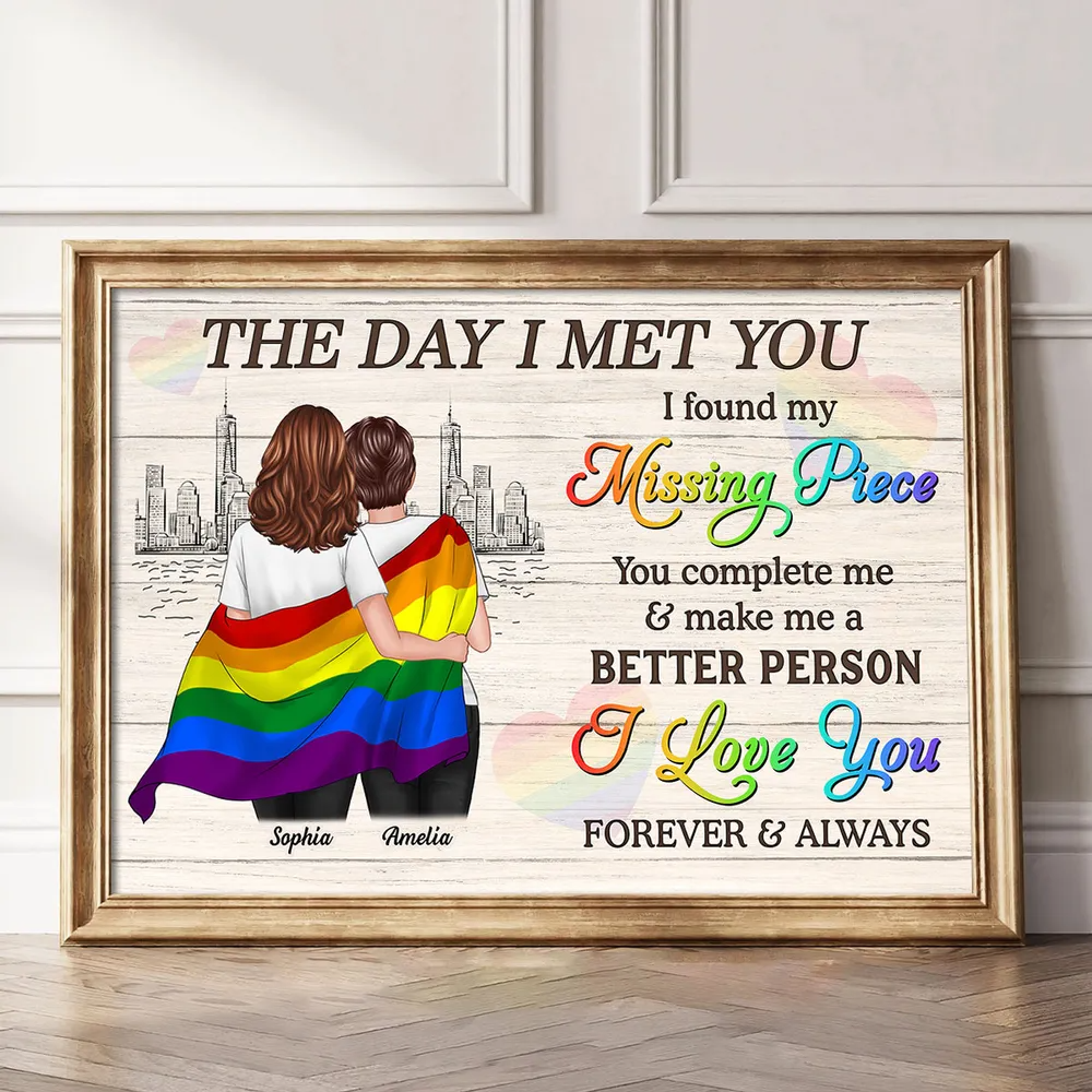 Pride Month LGBT Couple The Day I Met You Personalized Poster/Canvas