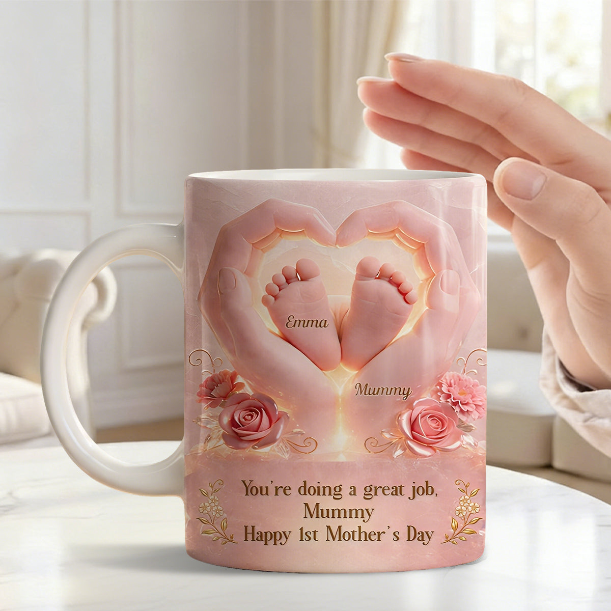 Personalized 1st Mother's Day Mug – "Happy 1st Mother's Day" For Mum From Baby