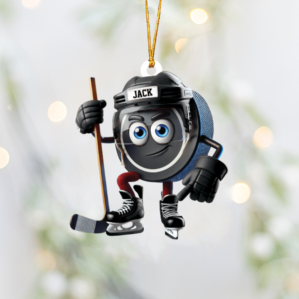 Ice Hockey Personalized  Color And Name Personalized Christmas Gift