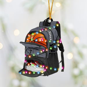 Personalized Basketball Bag Christmas Acrylic Ornament, Gift for Basketball Players