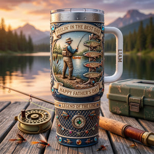 Personalized "Reelin' In The Best Dad" Tumbler – Gift For Dad
