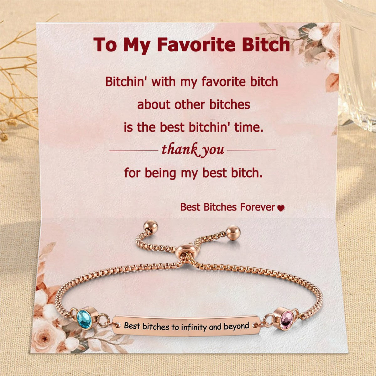 Personalized Birthstones Bracelet For Bestie, Best Friend