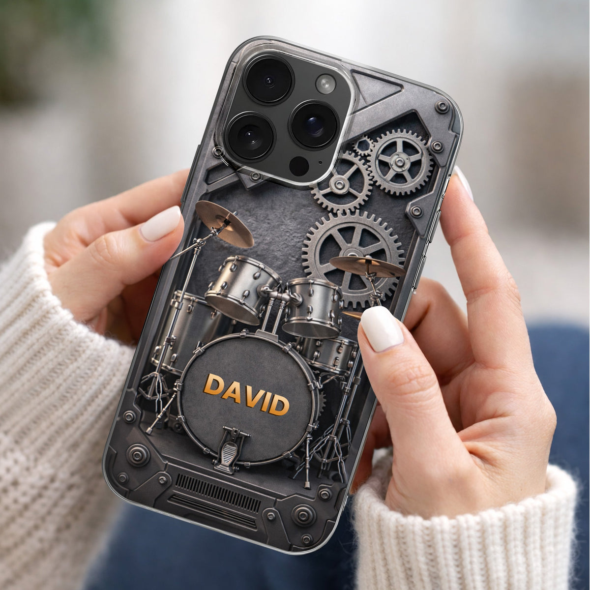 A Passion For Rhythm Drums - Personalized Clear Phone Case, Gift For Musician Lovers