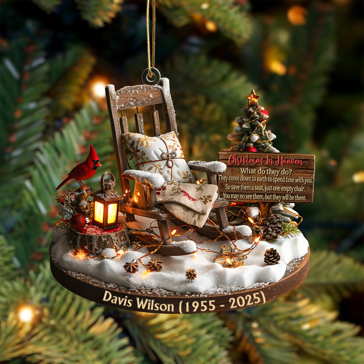 Christmas In Heaven - Personalized Memorial Custom Shaped Acrylic Ornament
