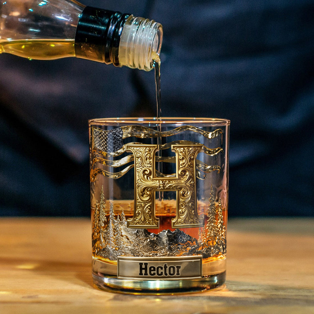 Personalized Alphabet Initial Whiskey Glass