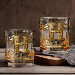 Personalized Alphabet Initial Whiskey Glass