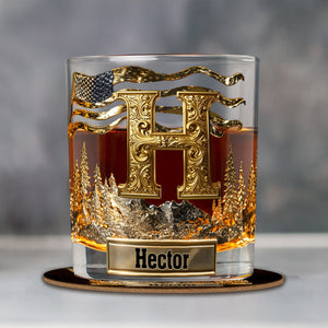 Personalized Alphabet Initial Whiskey Glass