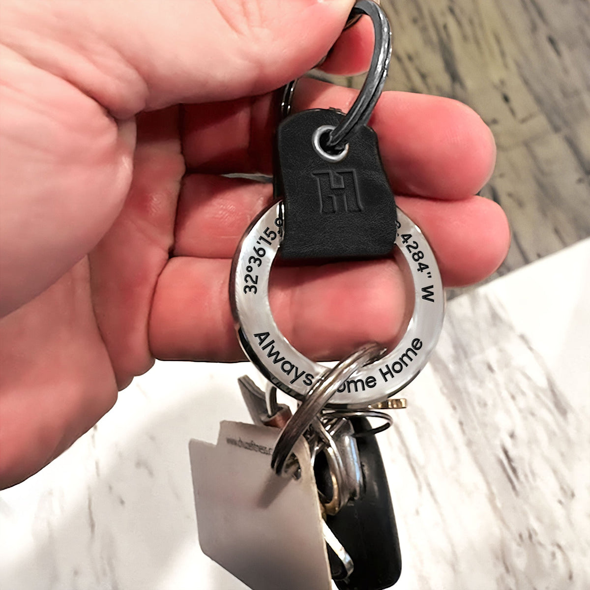 Always Come Home - Personalized Coordinates Keychain