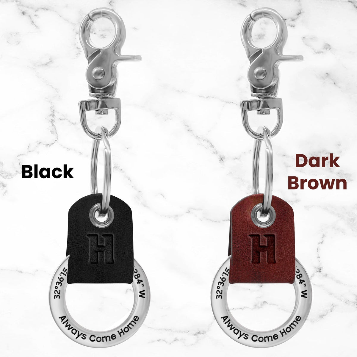 Always Come Home - Personalized Coordinates Keychain