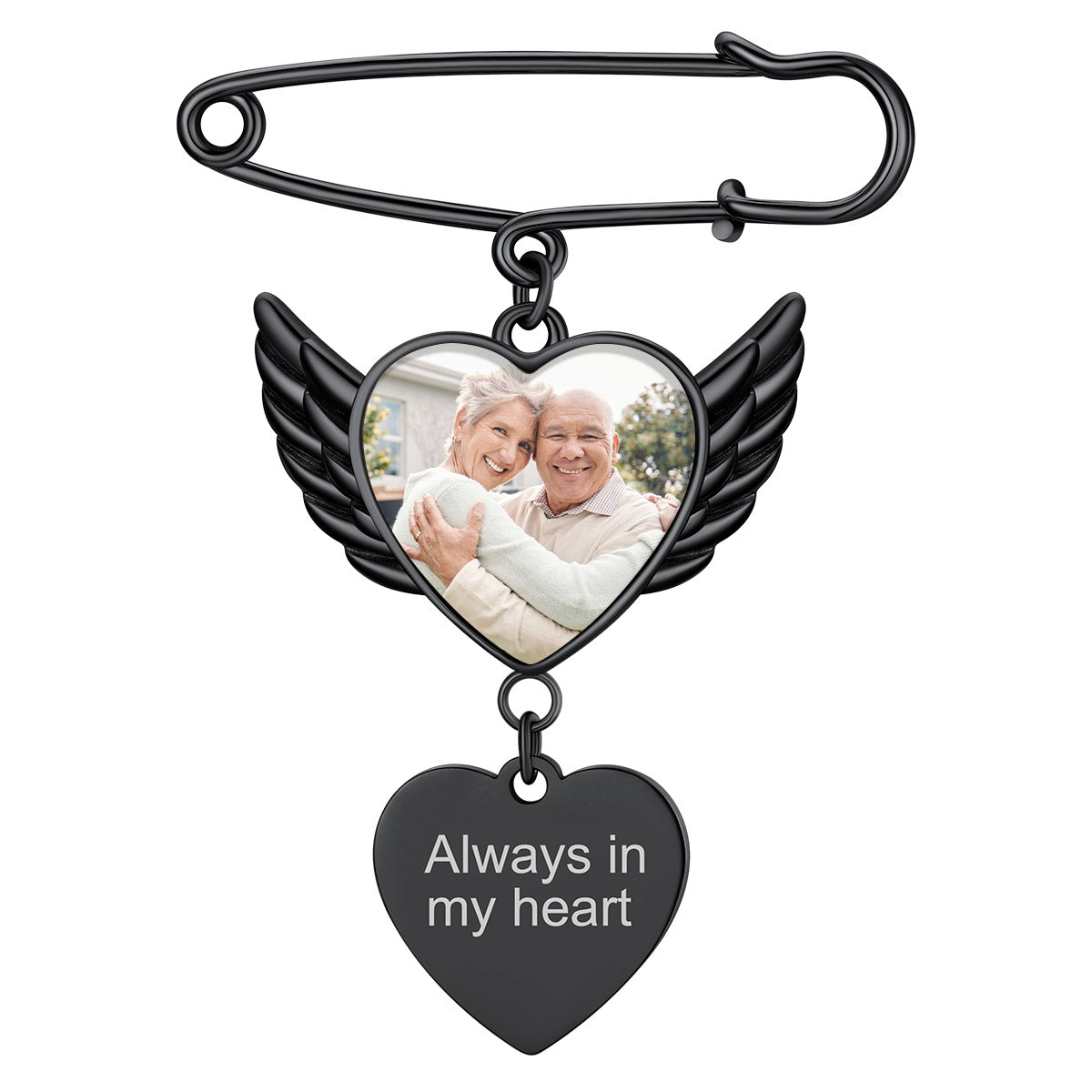 Personalized Angel Wing Wedding Bouquet Heart Picture Charms Brooch Pins
