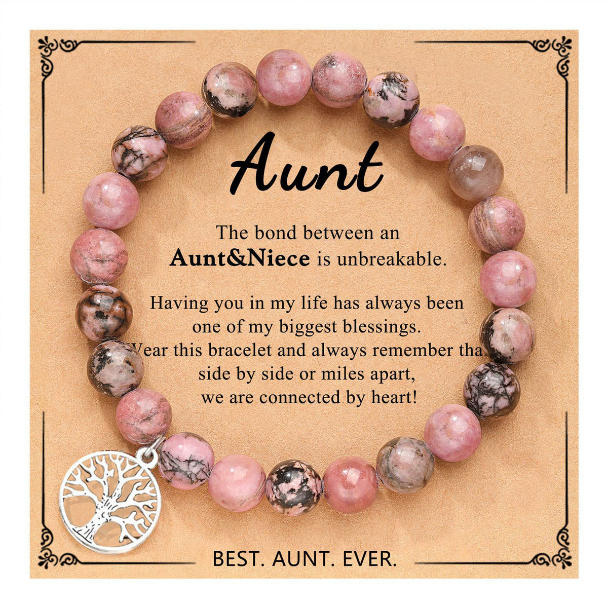 Hand Woven Bracelet With Gift Card, Healing Crystal Bracelet Mother's Day Gift