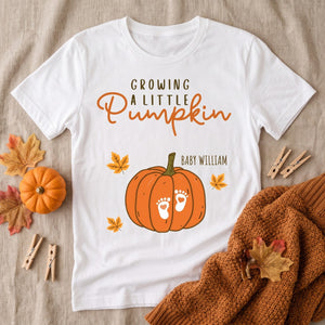 "Growing A Little Pumpkin" – Personalized T-Shirt | Gift For Wife & Daughter