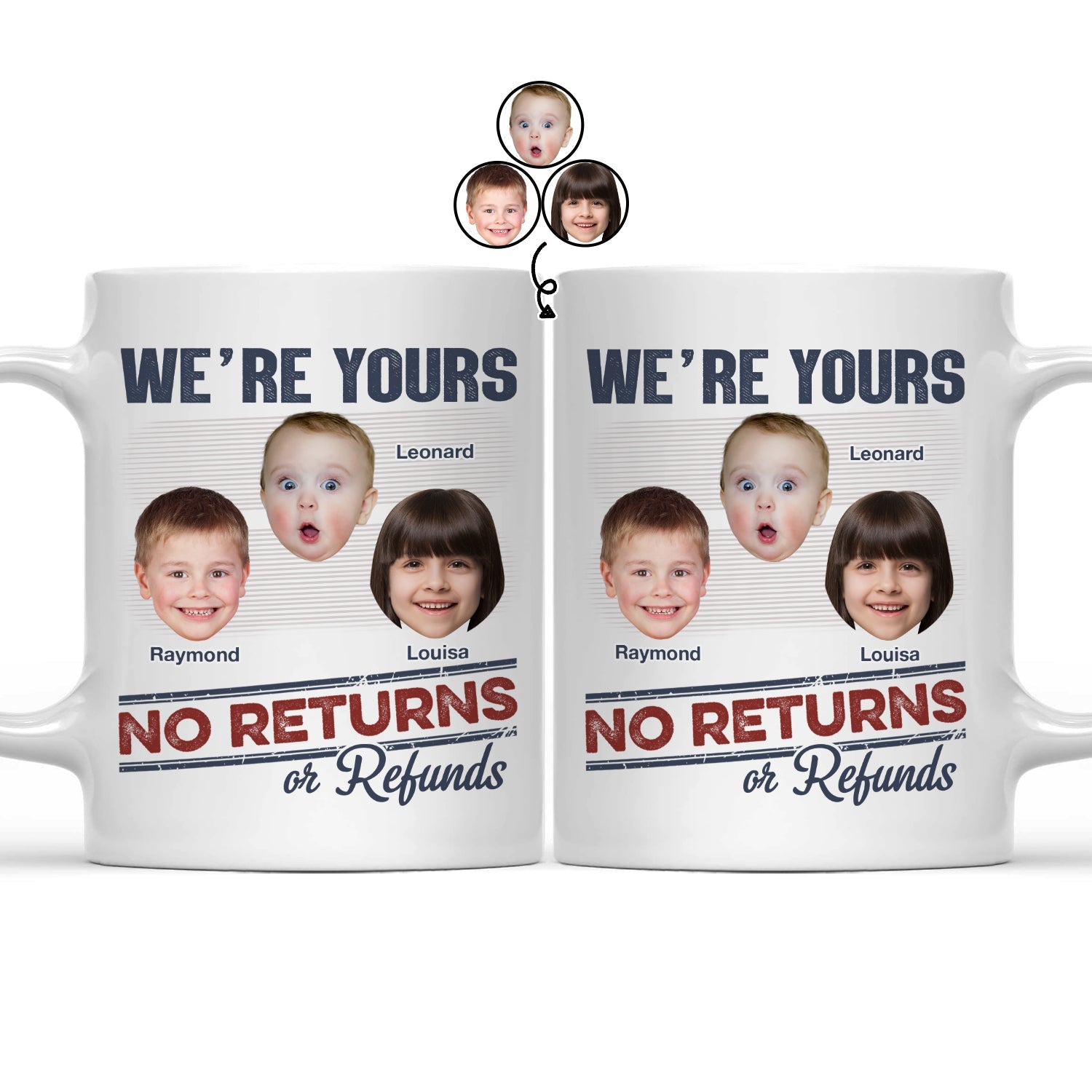 Custom Photo No Returns Or Refunds Grandkids Personalized Mug - Gift For Dad, Mom, Grandma, Grandpa