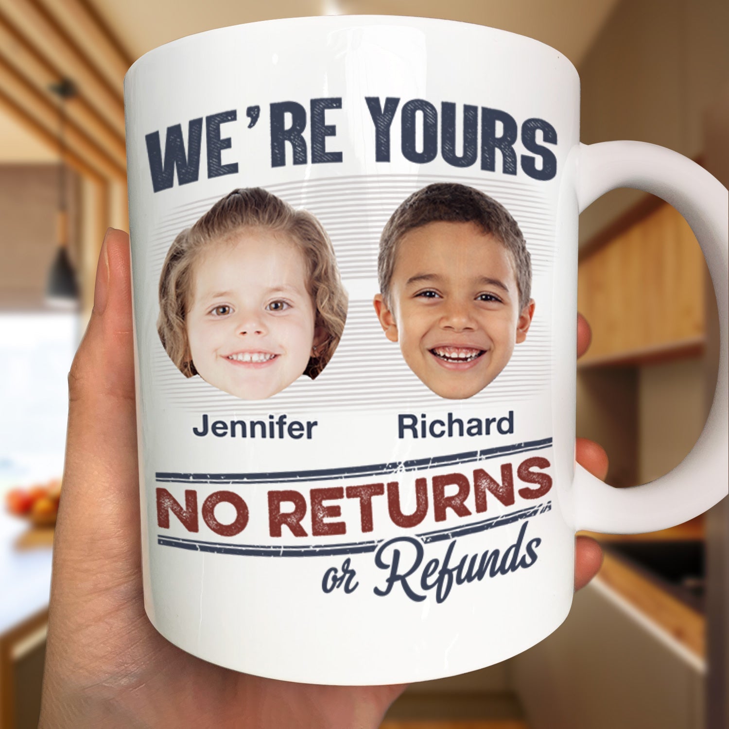 Custom Photo No Returns Or Refunds Grandkids Personalized Mug - Gift For Dad, Mom, Grandma, Grandpa