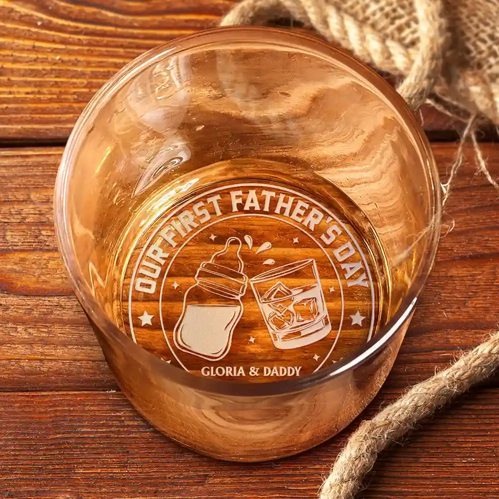 Our First Father's Day Together - Personalized Engraved Whiskey Glass