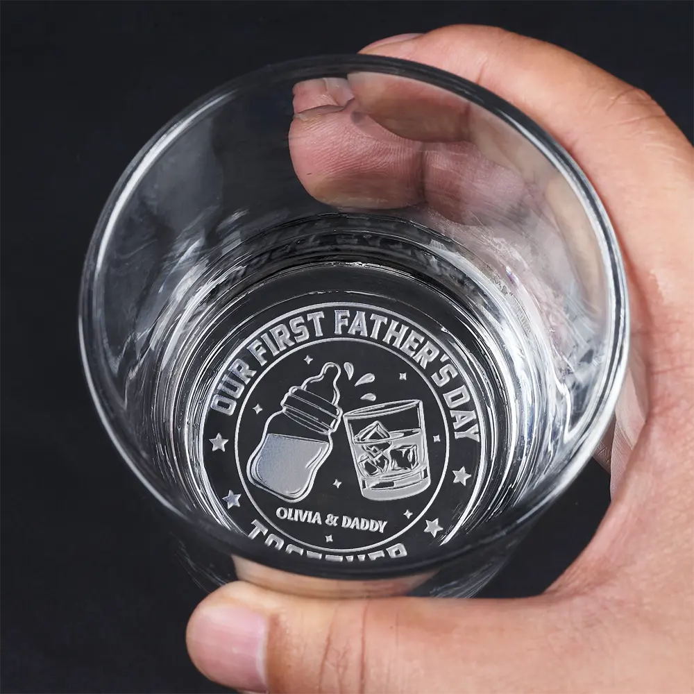 Our First Father's Day Together - Personalized Engraved Whiskey Glass