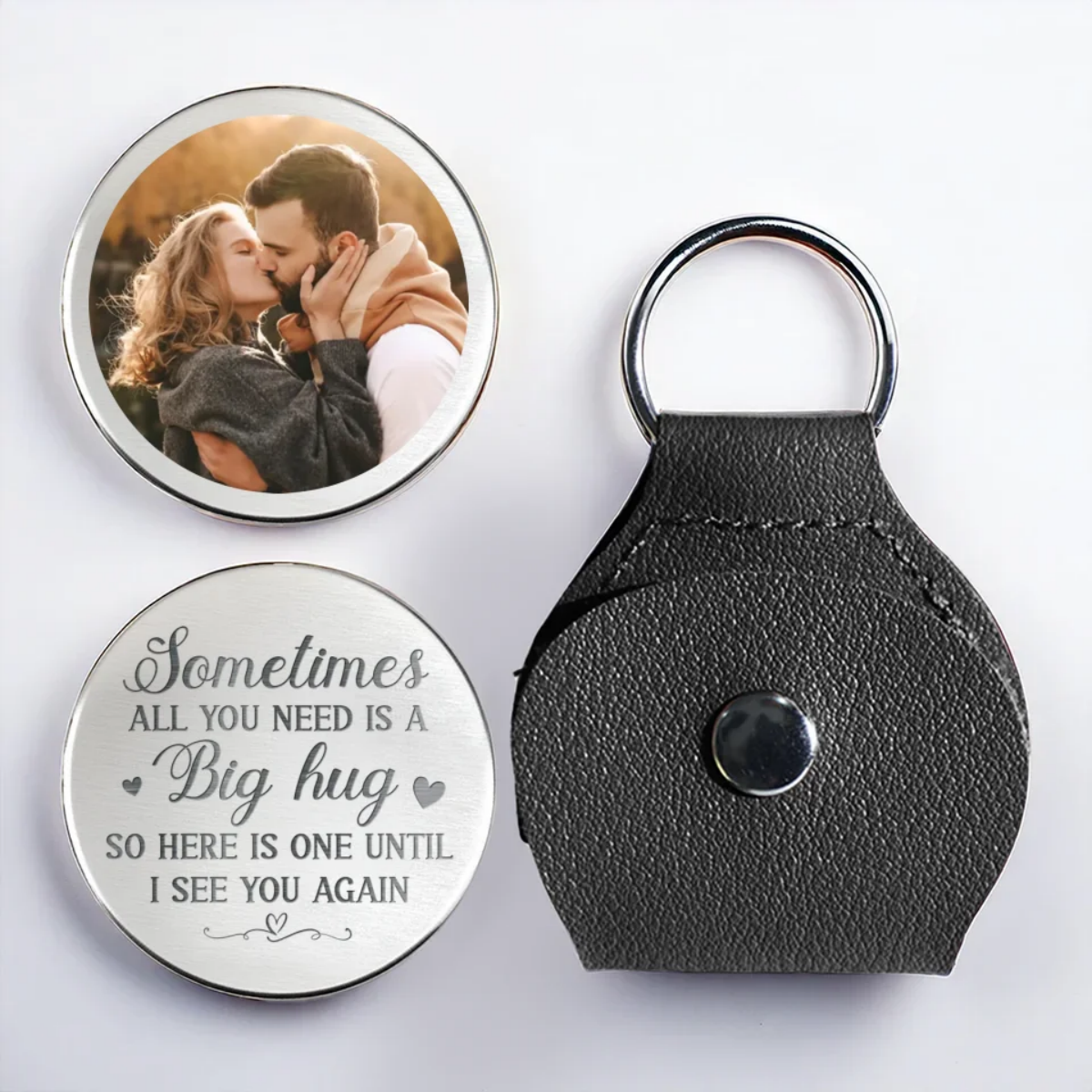 Custom Photo Sometimes All You Need Is A Big Hug - Couple Personalized Pocket Hug