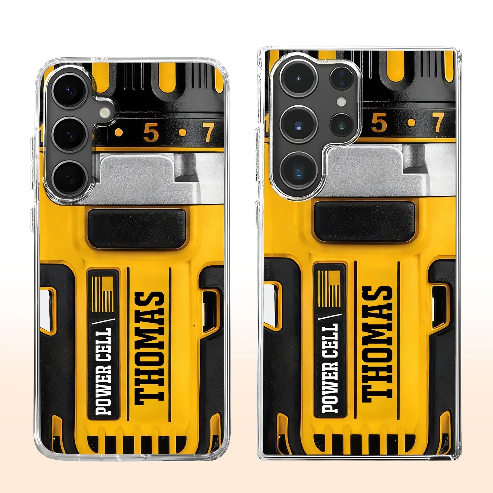 Power Cell Drill Case, Personalized Clear Phone Case, Gift For Dad