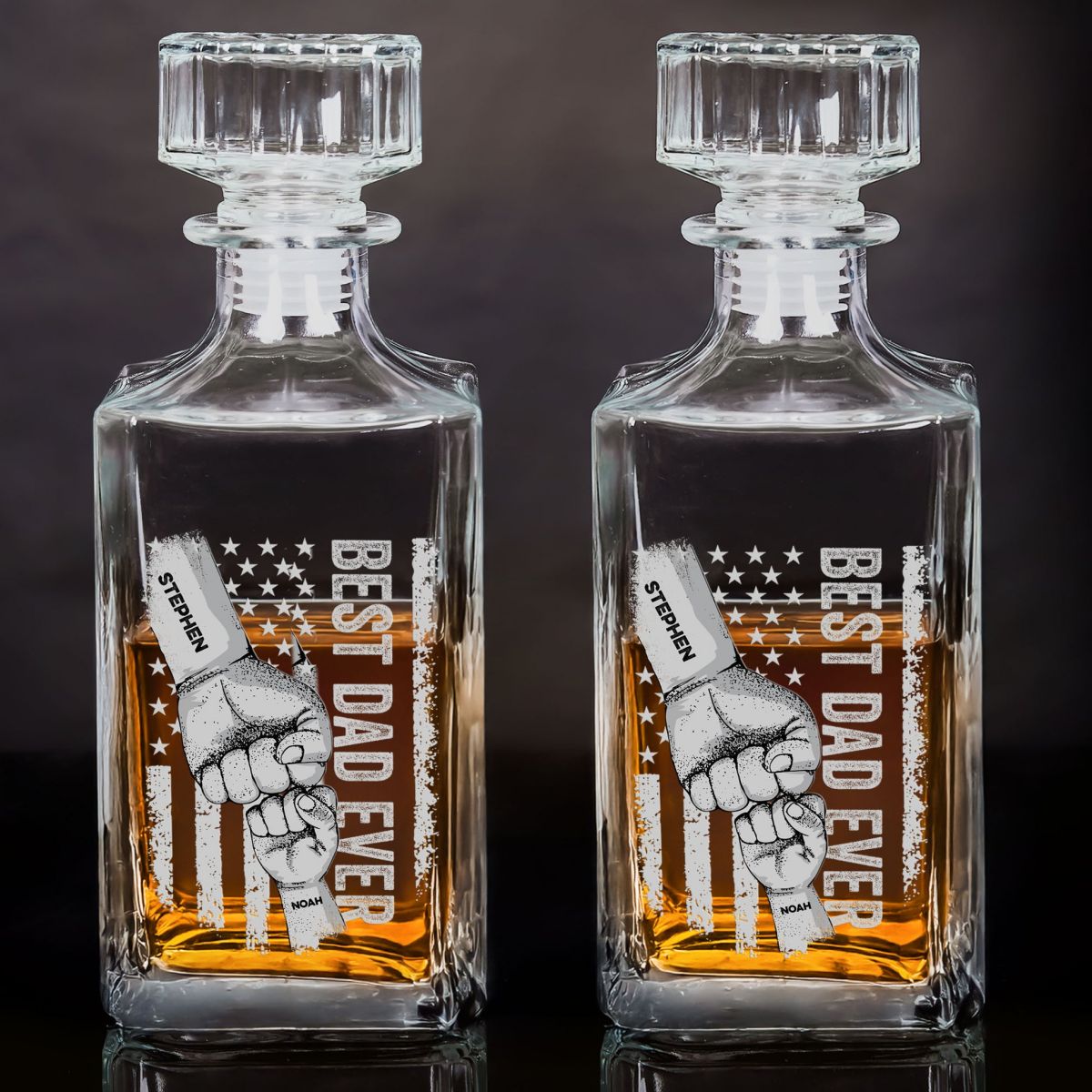 Best Dad Ever - Father's Day Gifts For Dad, Papa, Step-Dad - Custom Decanter