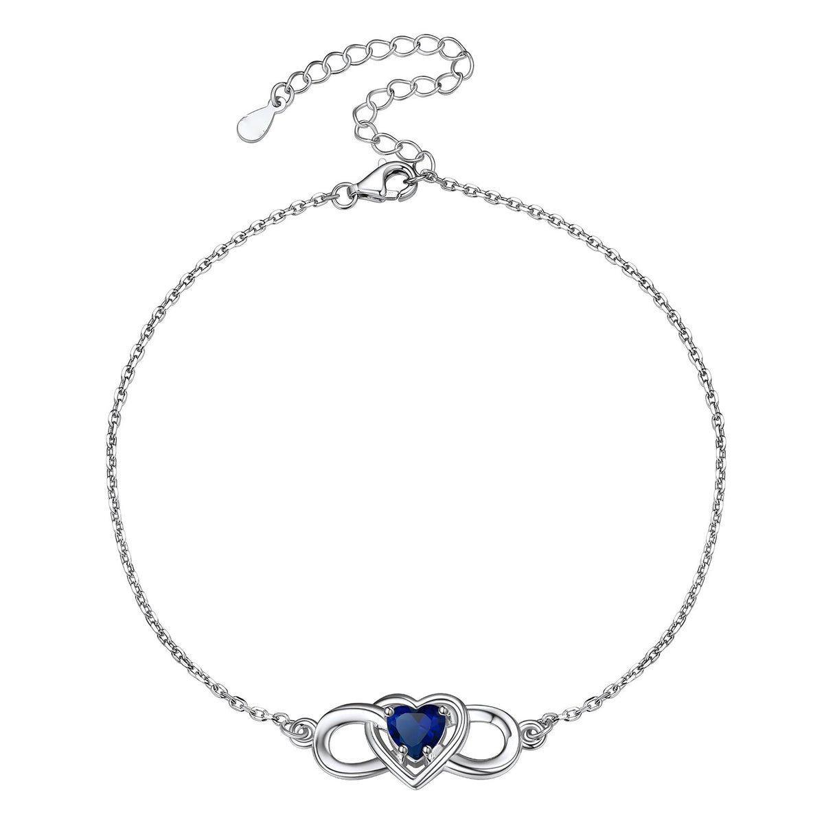 Infinity Heart Birthstone Anklet For Women