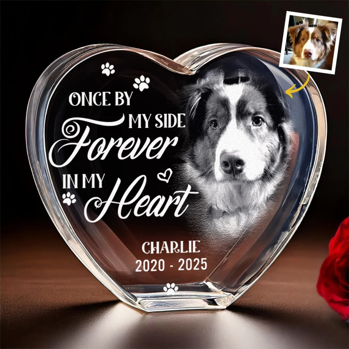 Custom Photo Your Love Lives On In My Heart - Memorial Personalized Engraved Plaque
