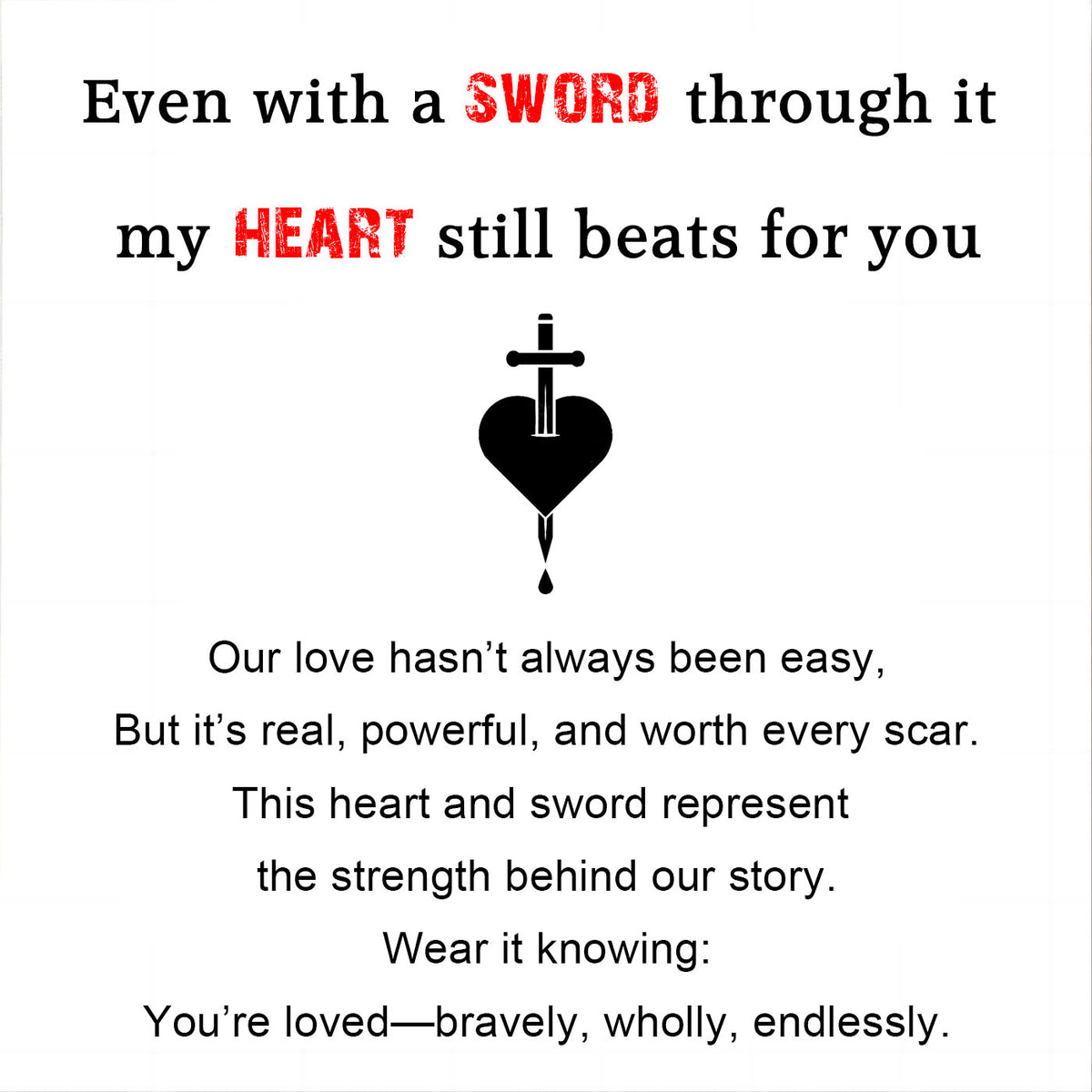 Heart & Sword Necklace Set