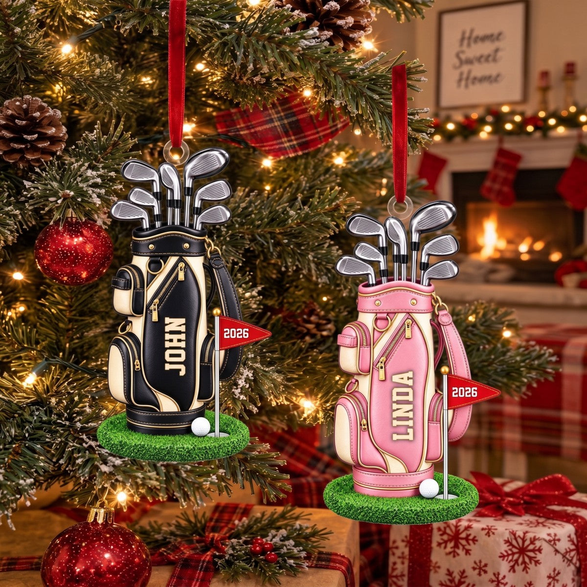 Personalized Golf Bag Christmas Ornament for Golf Lovers