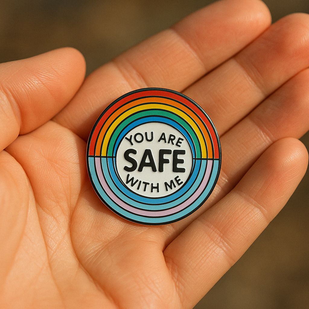 You Are Safe With Me Pin