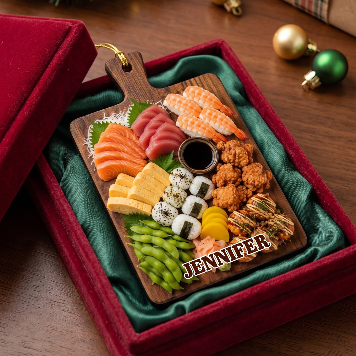 World Cuisine Platter Ornament – Personalized Christmas Tree Hanging Decoration Gift For Foodie