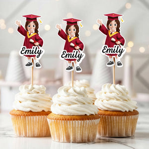 Custom Preschool Kindergarten Graduation - Personalized Cupcake Toppers