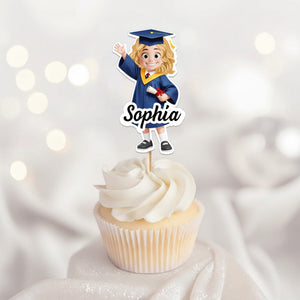 Custom Preschool Kindergarten Graduation - Personalized Cupcake Toppers