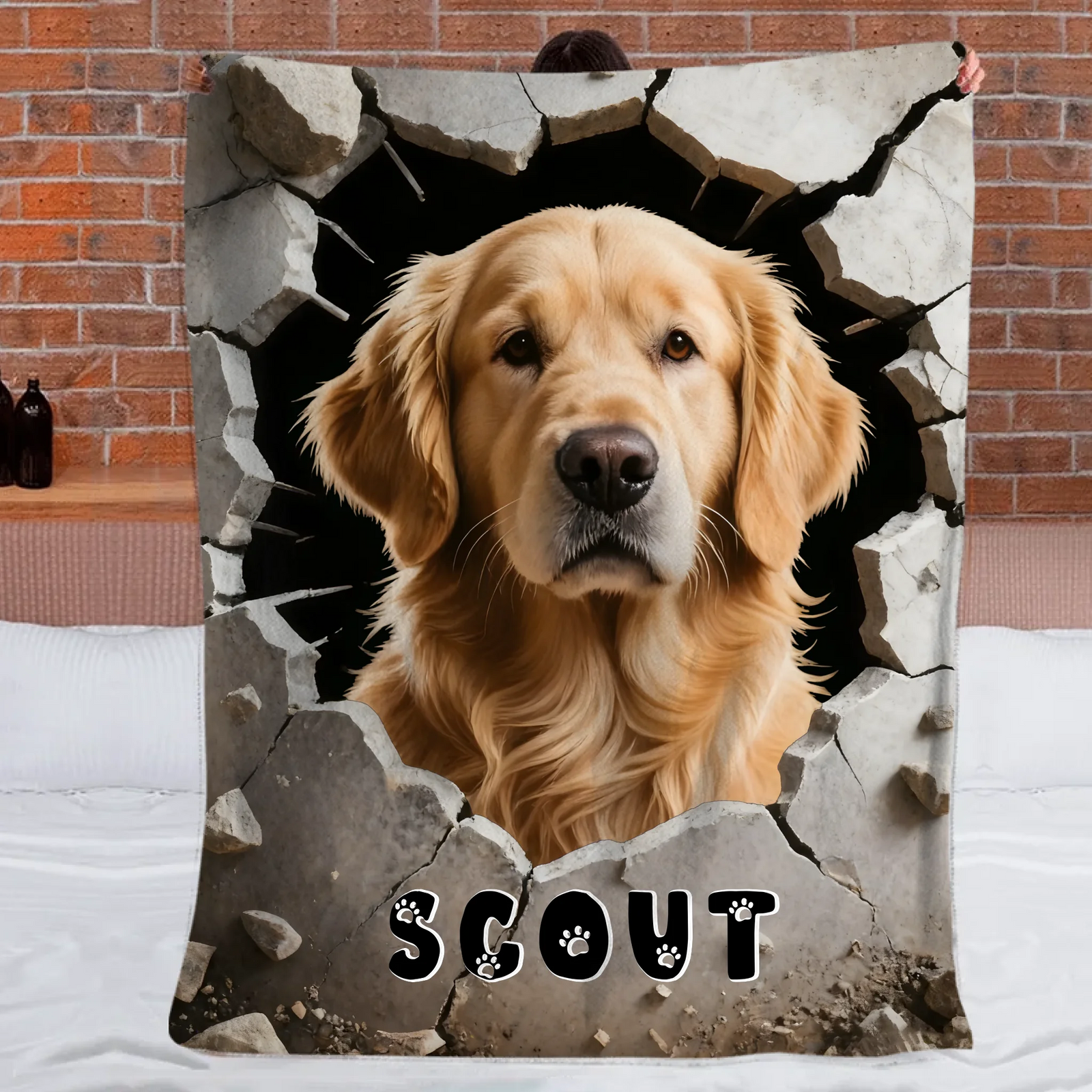Custom Dog Blanket Personalized Wall Breaking Pet Throw
