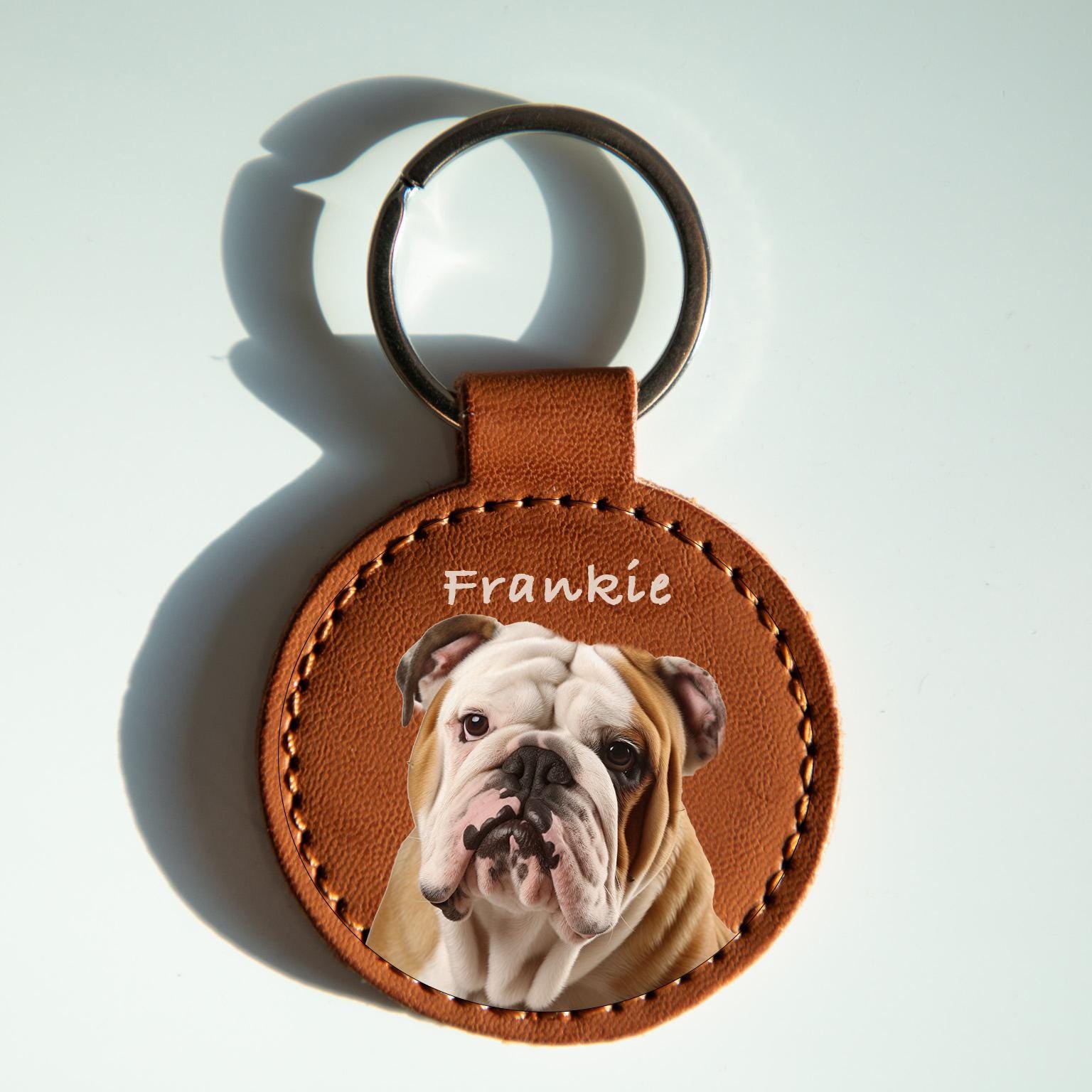 Personalized Engraved Name Custom Pet Keychain with Portrait from Photo, Memorial Gift