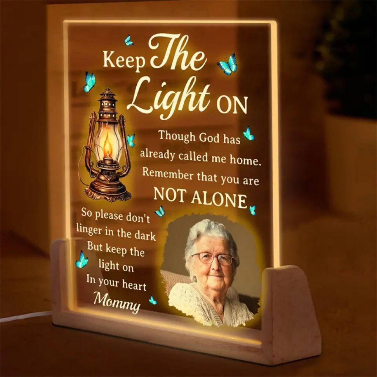 You Are Not Alone - Memorial Personalized LED Night Light