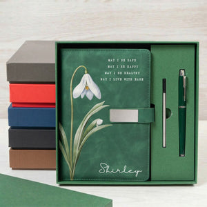 Custom Name & Birth Flower - Metta Prayer Personalized Notebook Set