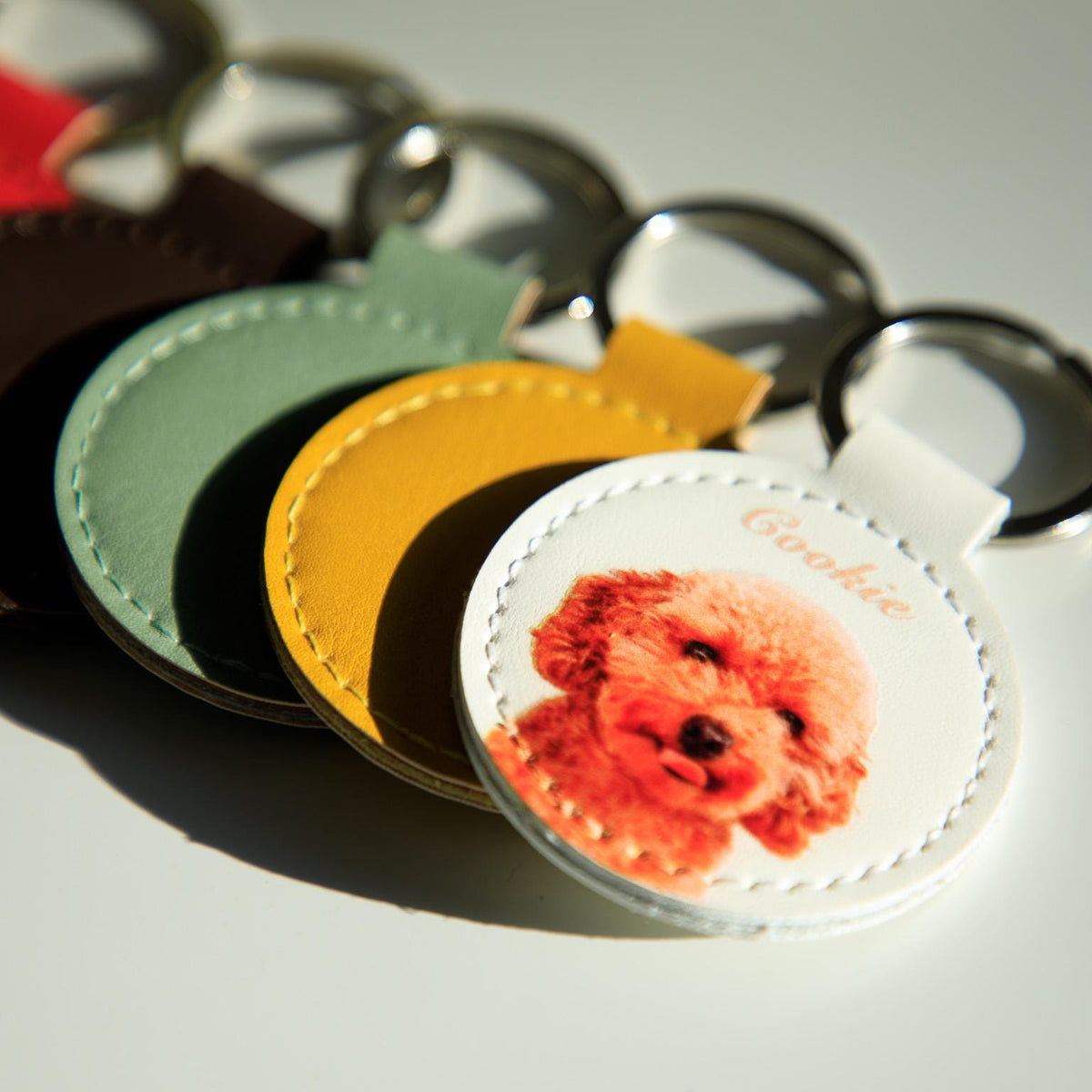 Personalized Engraved Name Custom Pet Keychain with Portrait from Photo, Memorial Gift