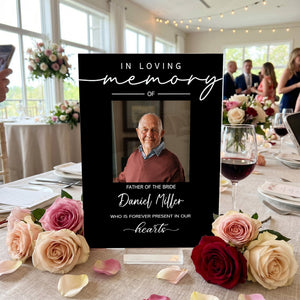 Custom Photo Reserved Memorial Wedding Decor - Personalized Acrylic Plaque
