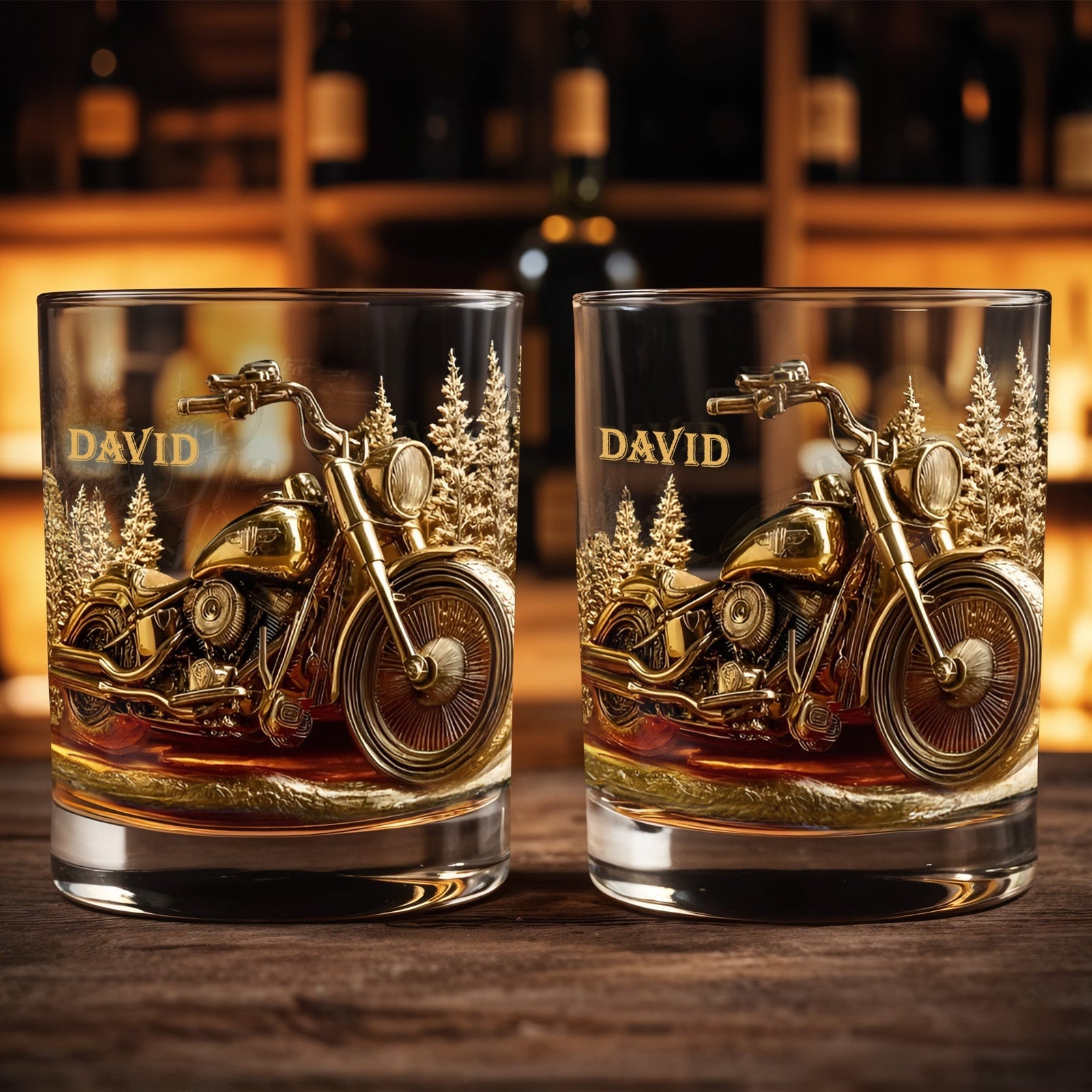 Celebrate Your Love For The Open Road Personalized Custom Whiskey Glass Gift For Motorcycle Lovers
