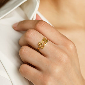 Personalized Double Name Ring Gift For Mom, Best Friend Gift