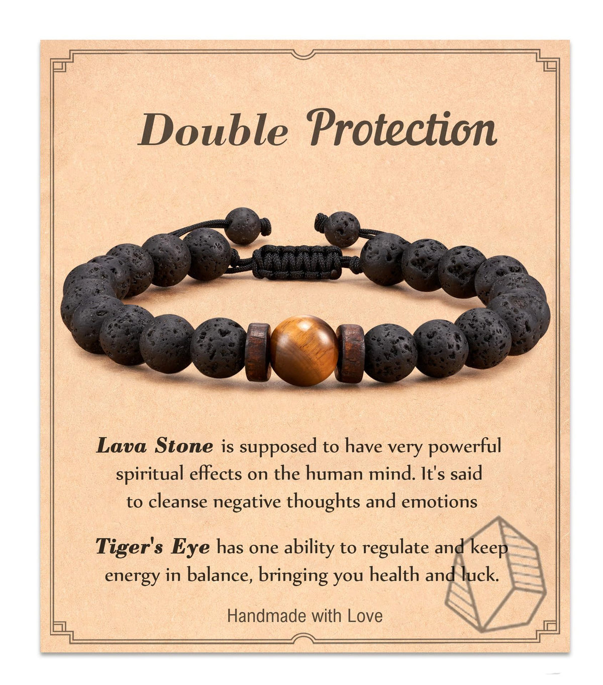 Hand Woven Bracelet With Gift Card, Healing Crystal Bracelet Mother's Day Gift