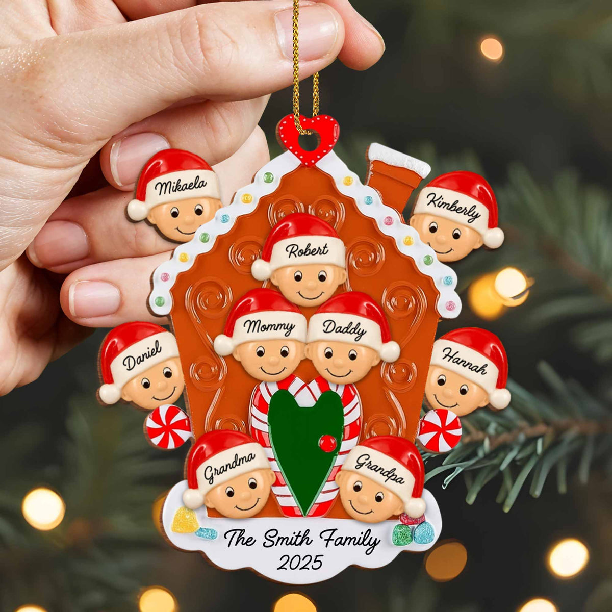 Christmas Family Personalized Custom Wood Ornament