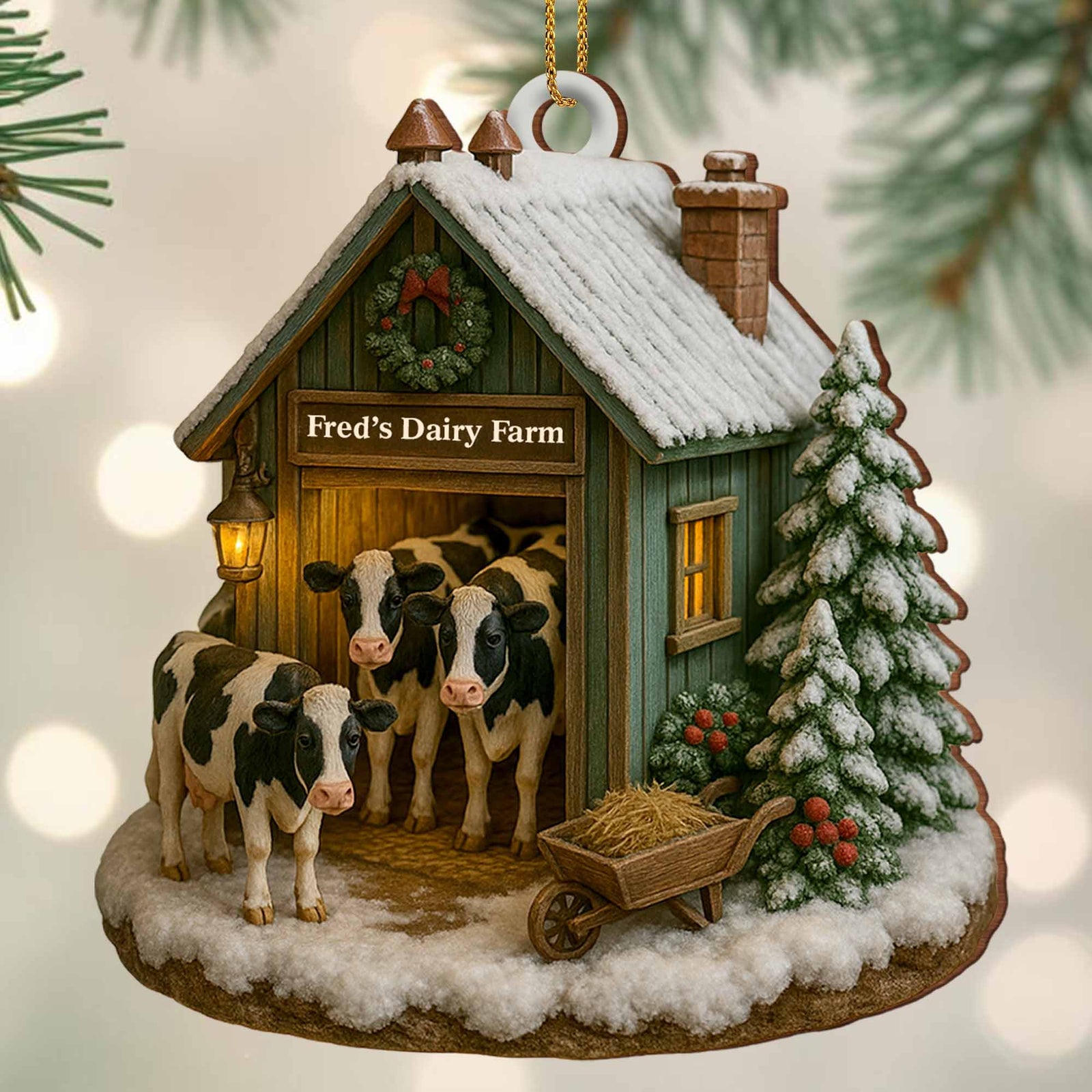 Create Your Own Personalized Dairy Farm, Custom Wood Ornament, Gift For Farm Enthusiasts