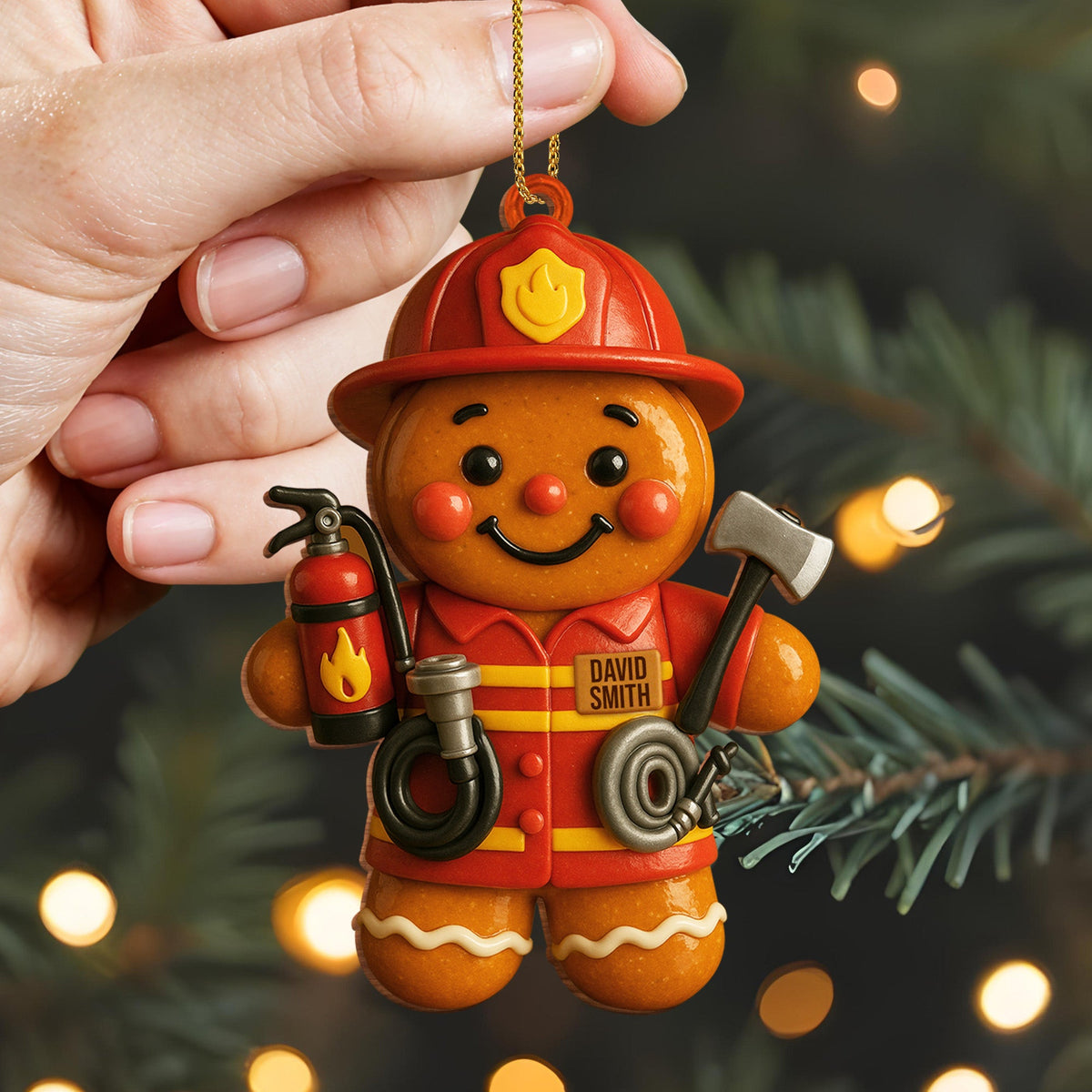 Celebrate The Bravery Of Our Firefighters With Festive Gear, Personalized Wood Ornament Gift For Firefighters