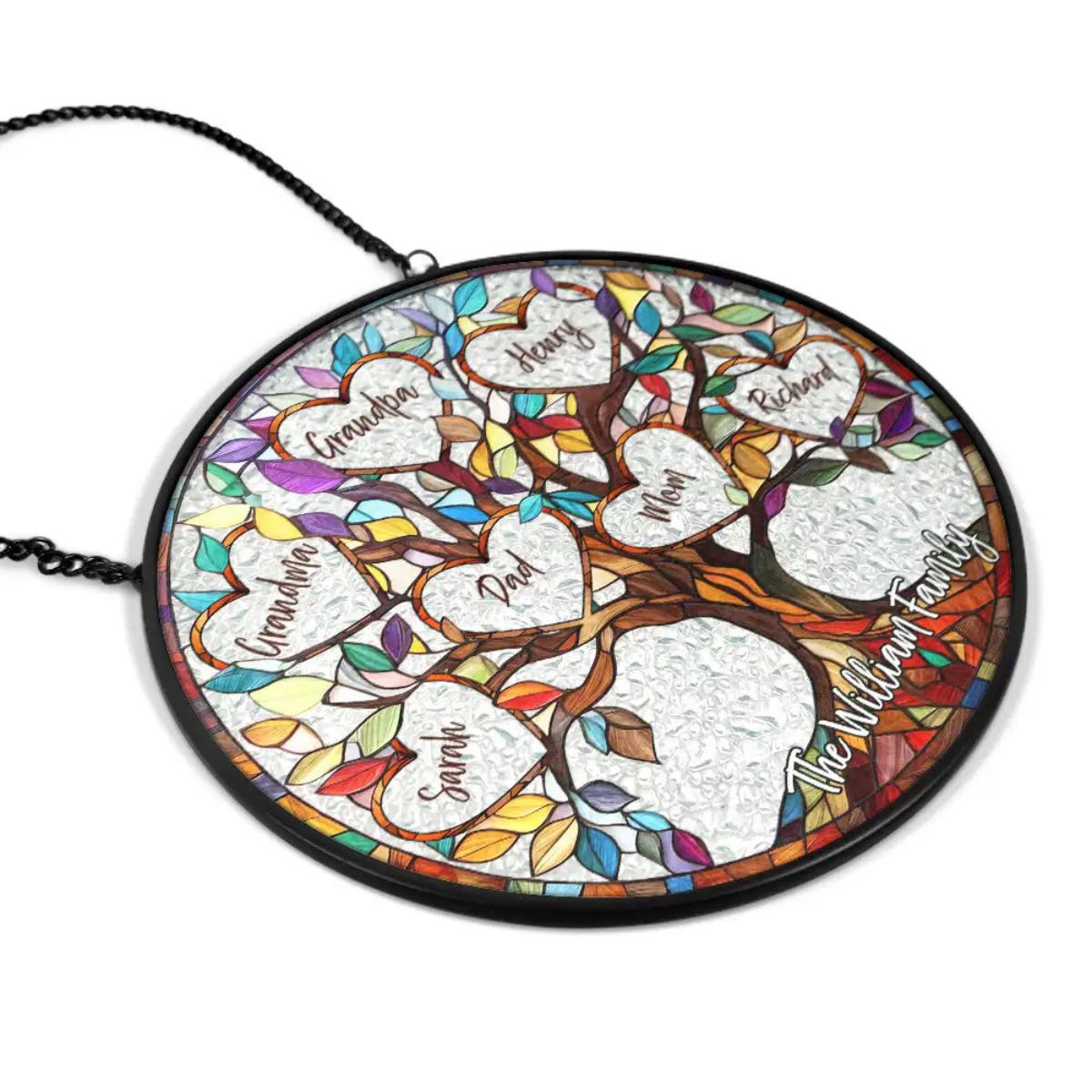 Family Unbreakable Bond Tree Of Life - Personalized Stained Glass Window Hanging Suncatcher